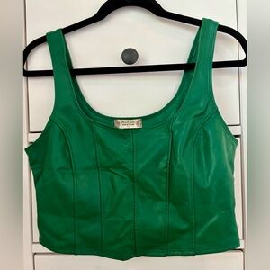 Altar'd State Green Leather Crop Top